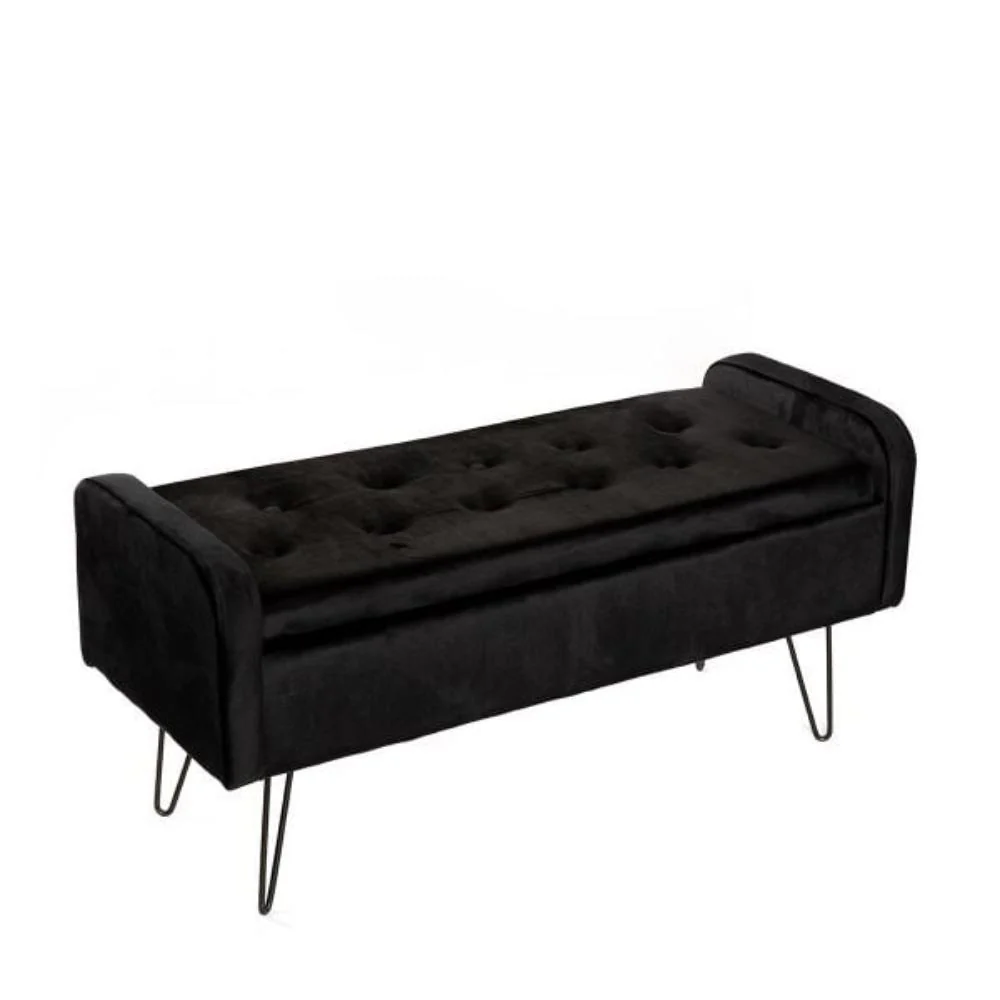 Homla Bench  Venlo  Velour Black  100X39X45Cm
