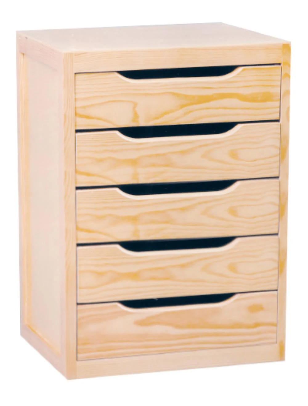 Blocco 5 cassetti Pino Massiccio grezzo 46x39x30cm