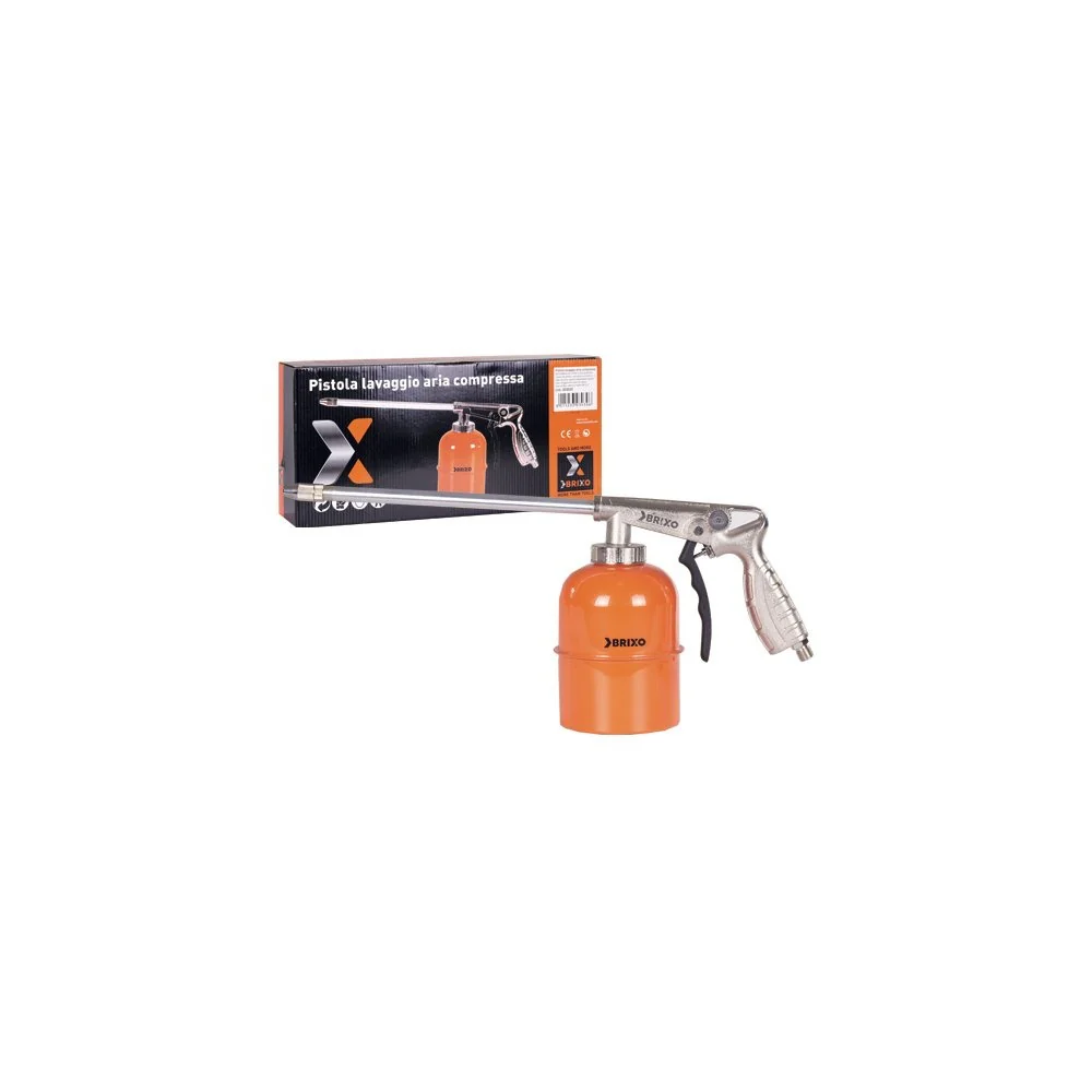 Brixo Air Gun Pneumatic 10bar Lubrication Cleaning Spray Bottom Tank 1L with Threaded Connection M