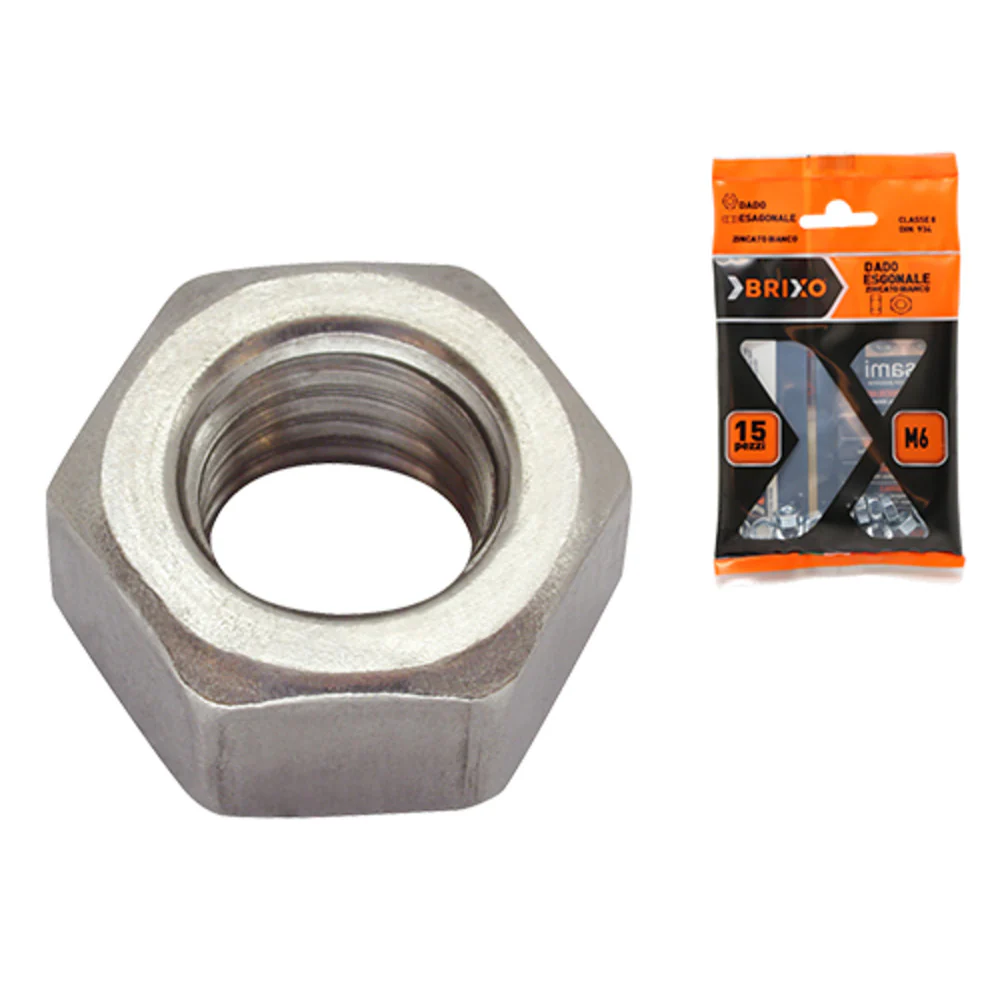 Brixo Hexagon Nuts M6 Pack of 15 Pieces