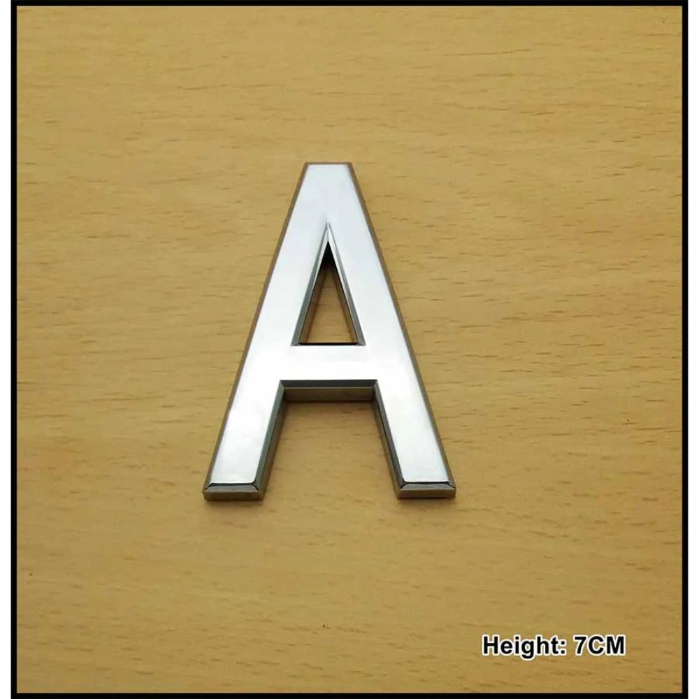CHROME LETTER CURVED 7CM A
