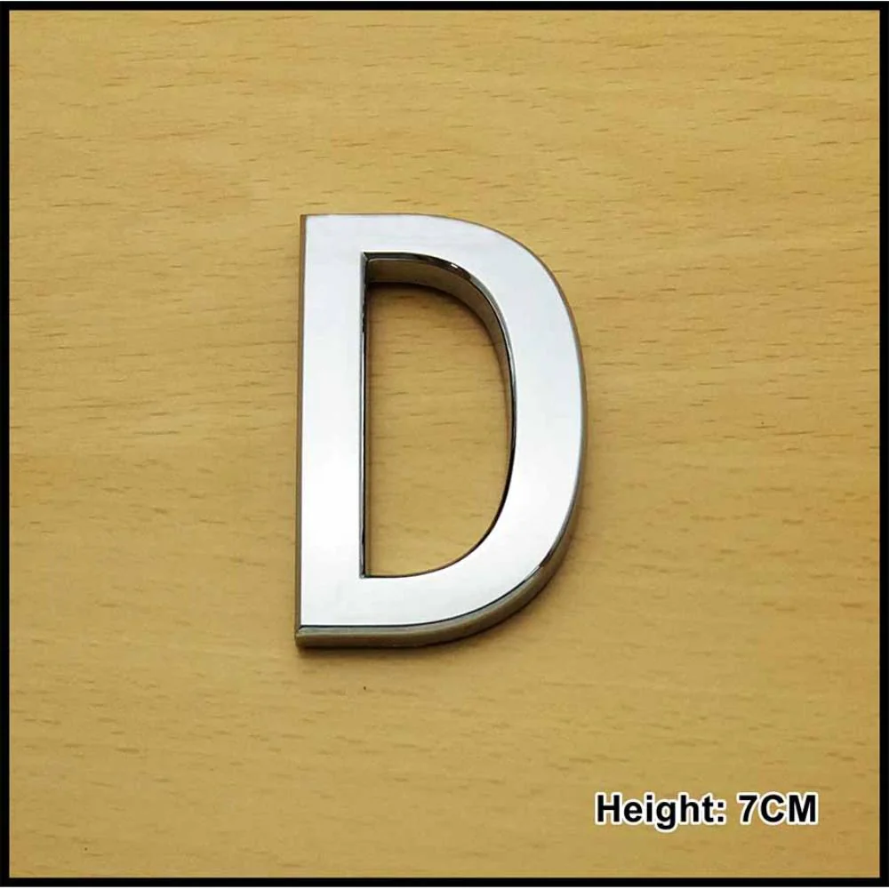 CHROME LETTER CURVED 7CM D