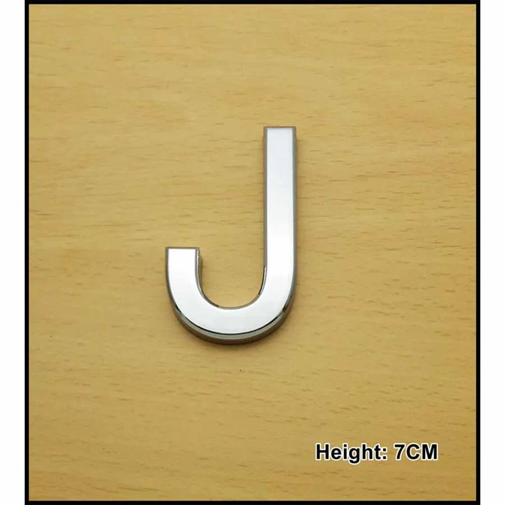CHROME LETTER CURVED 7CM J