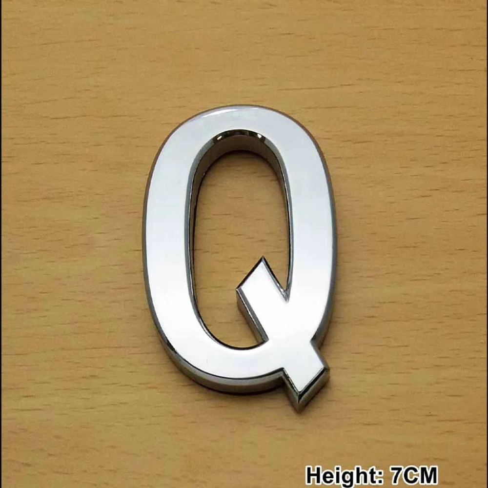 CHROME LETTER CURVED 7CM Q