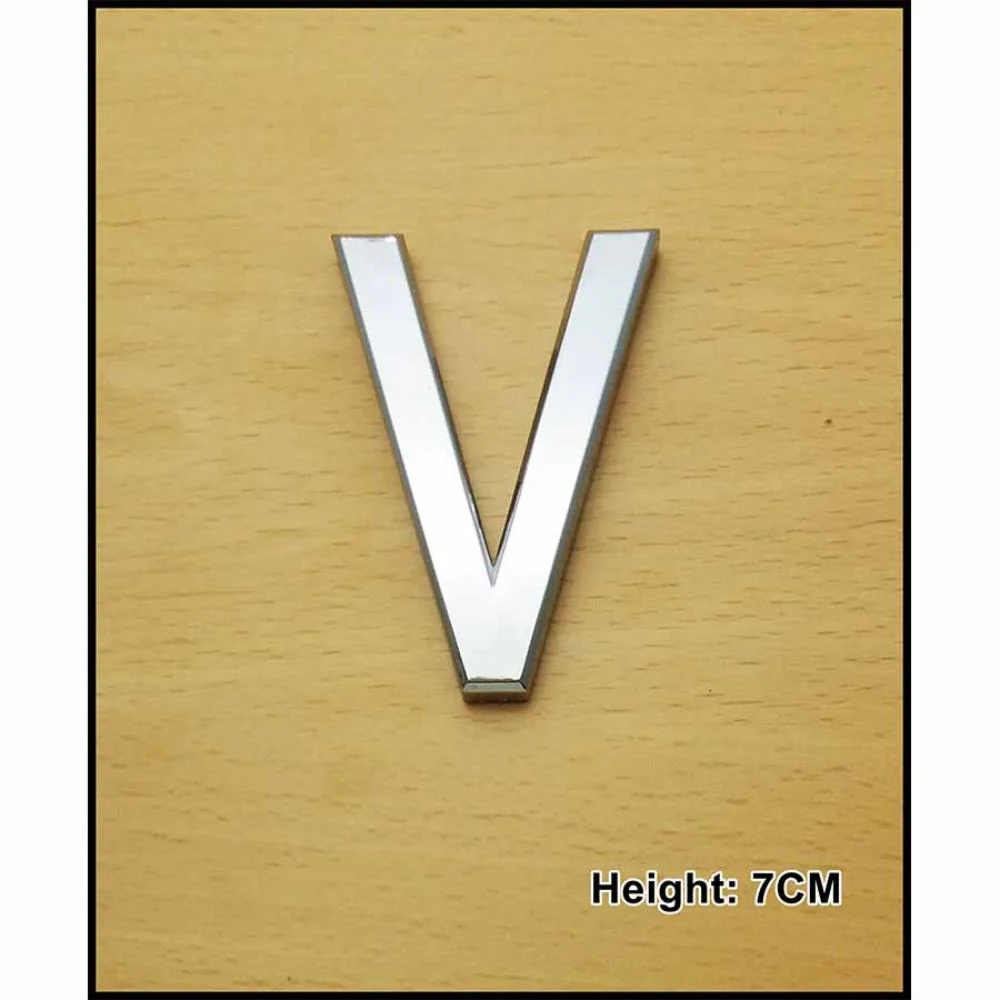 CHROME LETTER CURVED 7CM V