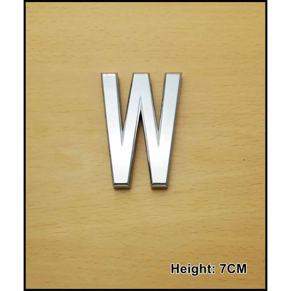 CHROME LETTER CURVED 7CM W