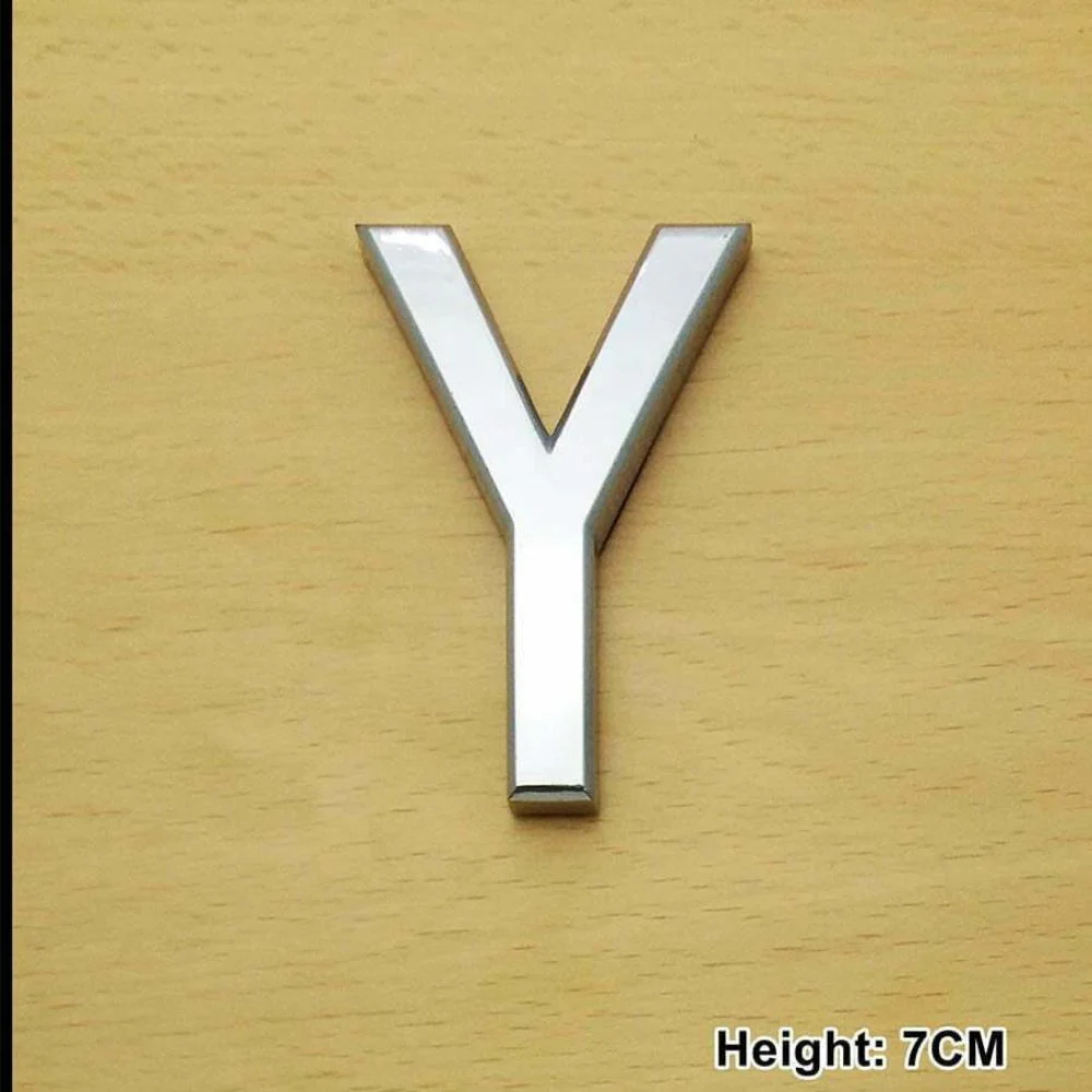 CHROME LETTER CURVED 7CM Y