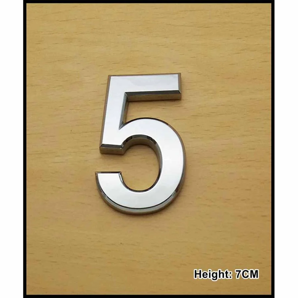 CHROME NUMBER CURVED 7CM NO.5