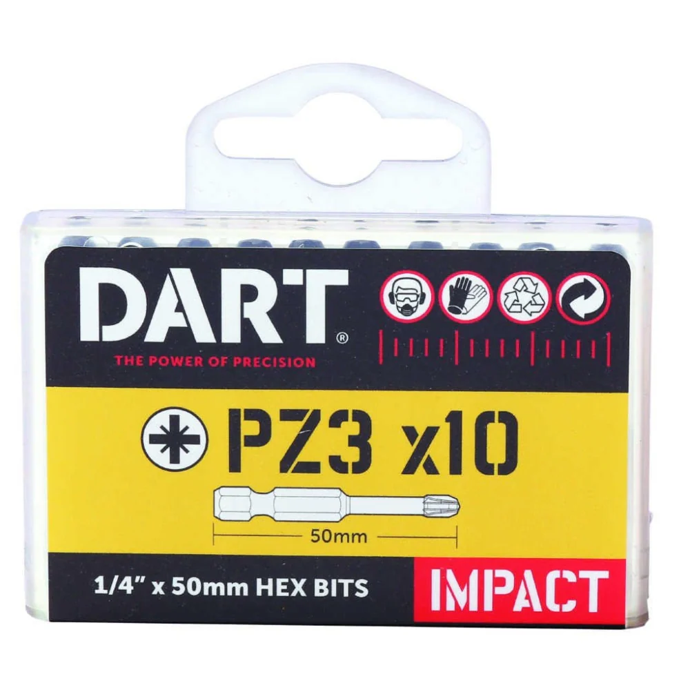DART PZ3 50MM IMPACT DRIVER BIT - PACK 10