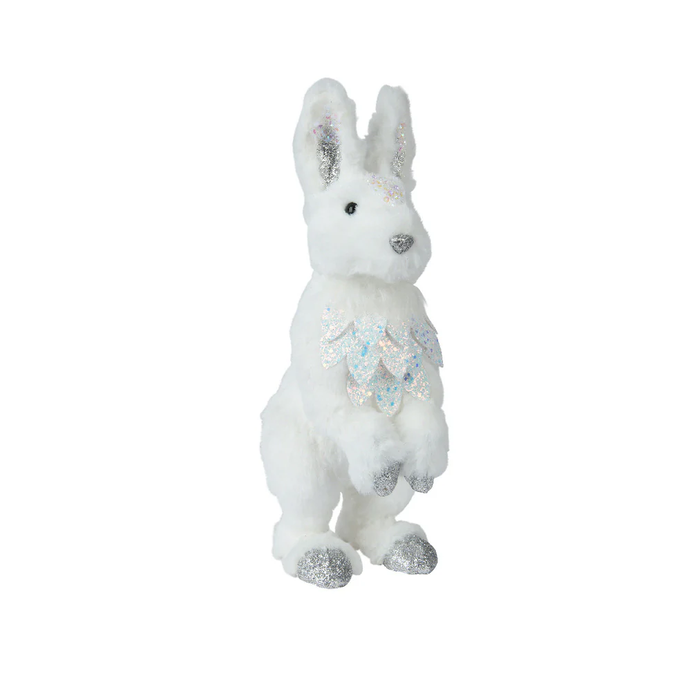 Decoris Foam Rabbit with Faux Fur and Glitter 35cm,
