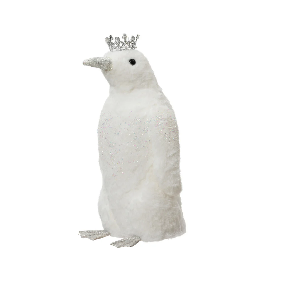 Decoris Polyester Penguin with Glitter Crown 47cm,