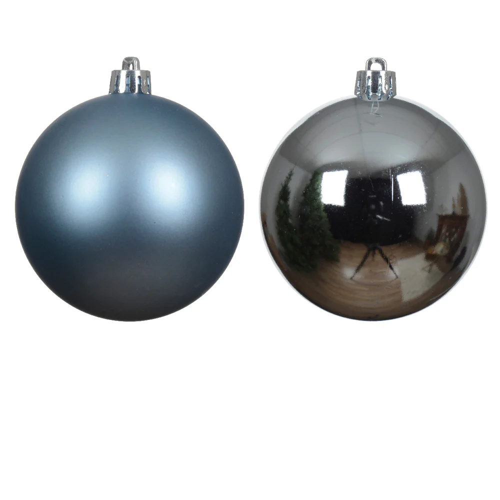 Decoris Shatterproof Bauble Box of 6 Pieces 6cm - Blue Ice,