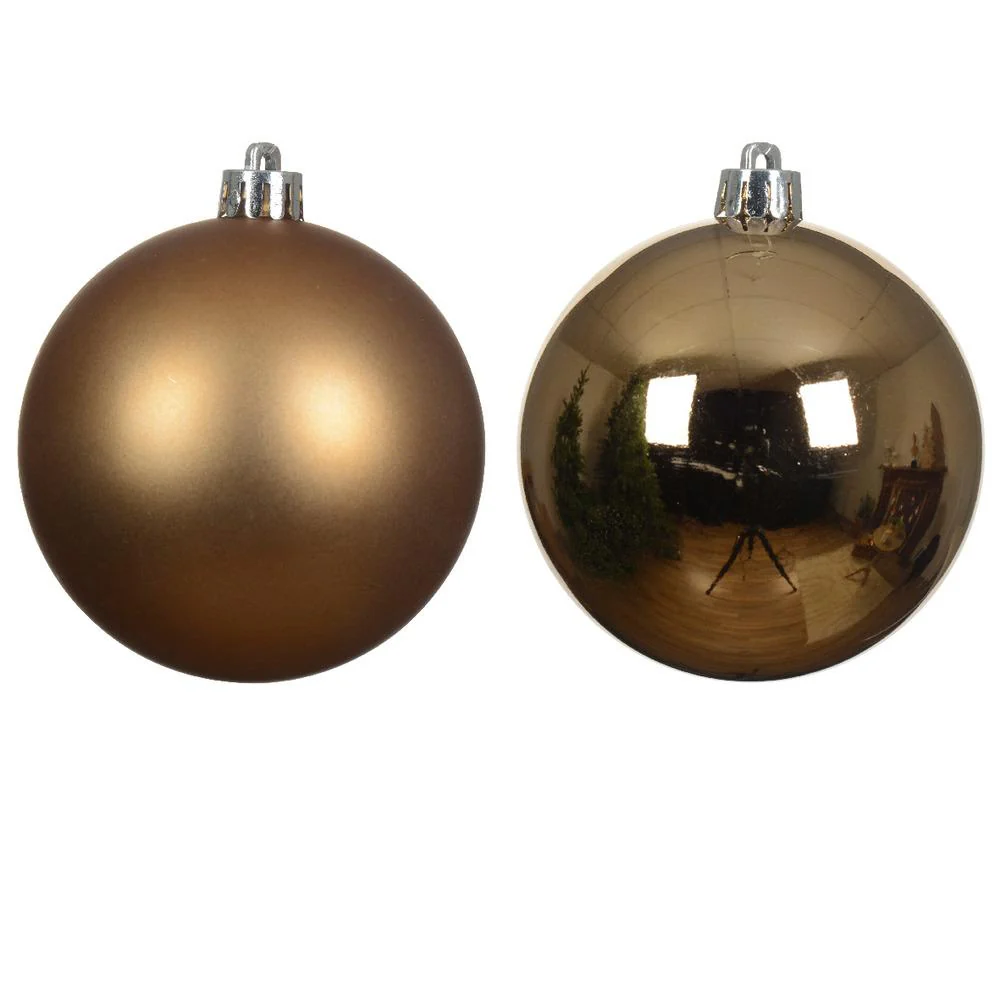 Decoris Shatterproof Bauble Box of 6 Pieces 6cm - Pecan Brown,