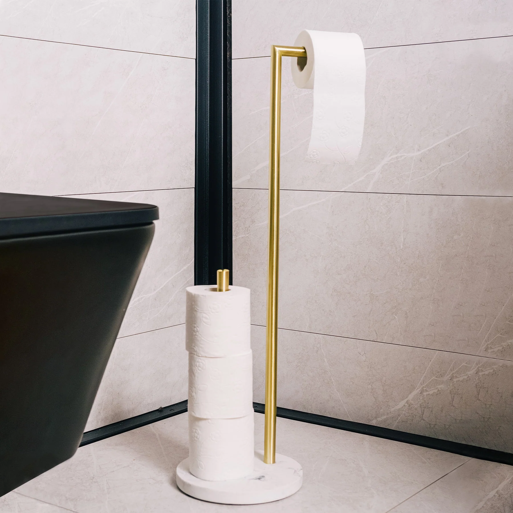 Homla Dokka Toilet Paper Stand Golden 73,5 Cm - Image 6