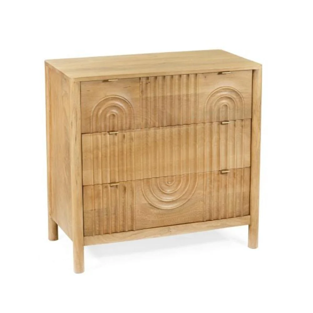 Homla Dresser  Surat  Solid Mango Wood With 3 Drawers  76X40X75cm