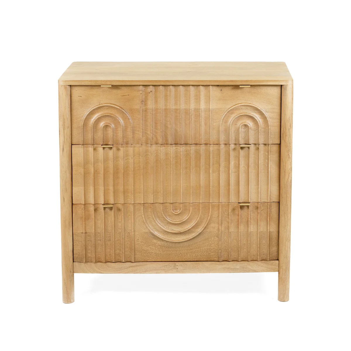 Homla Dresser  Surat  Solid Mango Wood With 3 Drawers  76X40X75cm - Image 2