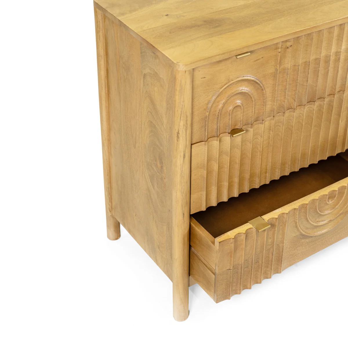 Homla Dresser  Surat  Solid Mango Wood With 3 Drawers  76X40X75cm - Image 3