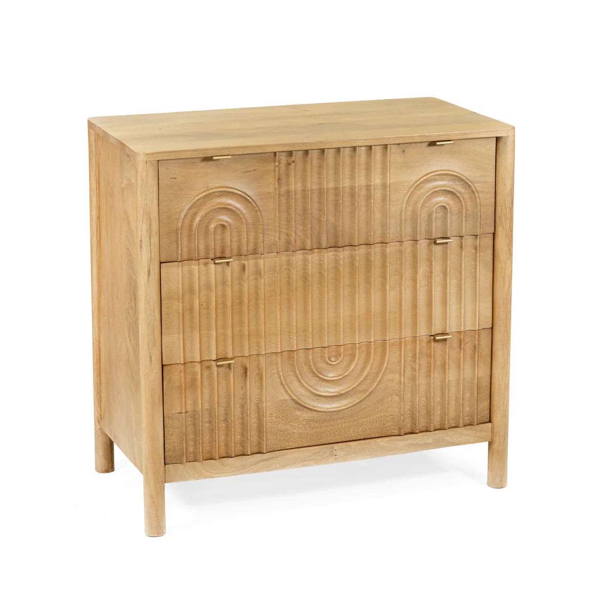 Homla Dresser  Surat  Solid Mango Wood With 3 Drawers  76X40X75cm - Image 5