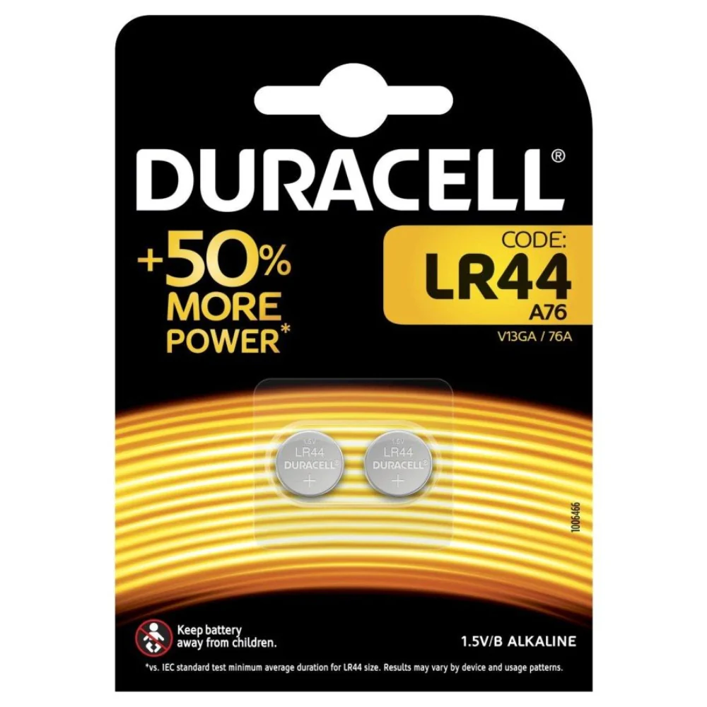 Duracell Cell Battery LR44 1.5V 2 Pieces