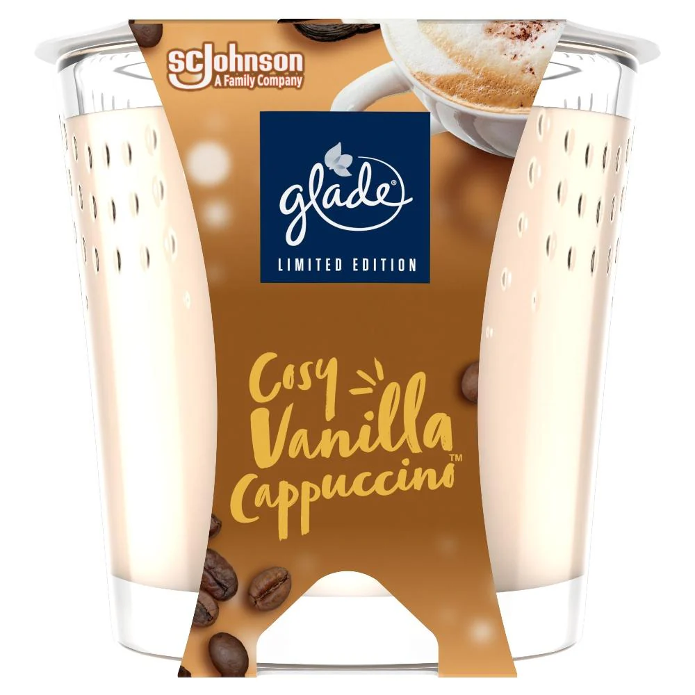 Glade Large Candle 224g Vanilla Cappucino