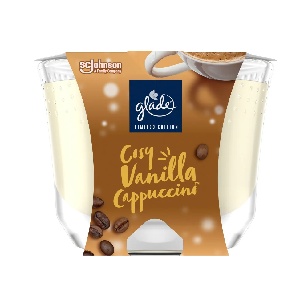 Glade Small Candle 129g Vanilla Cappucino