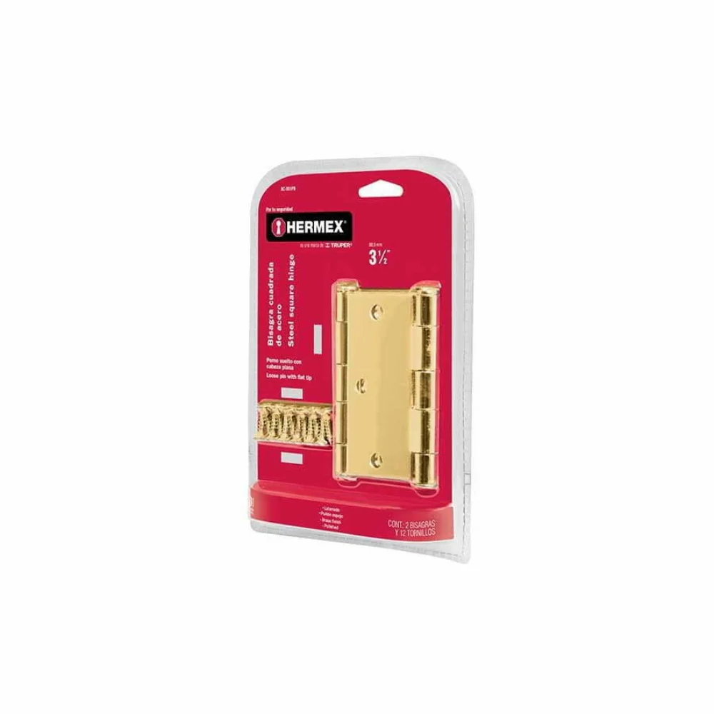 Hermex Hng Brs Flat Blistx2x3" .