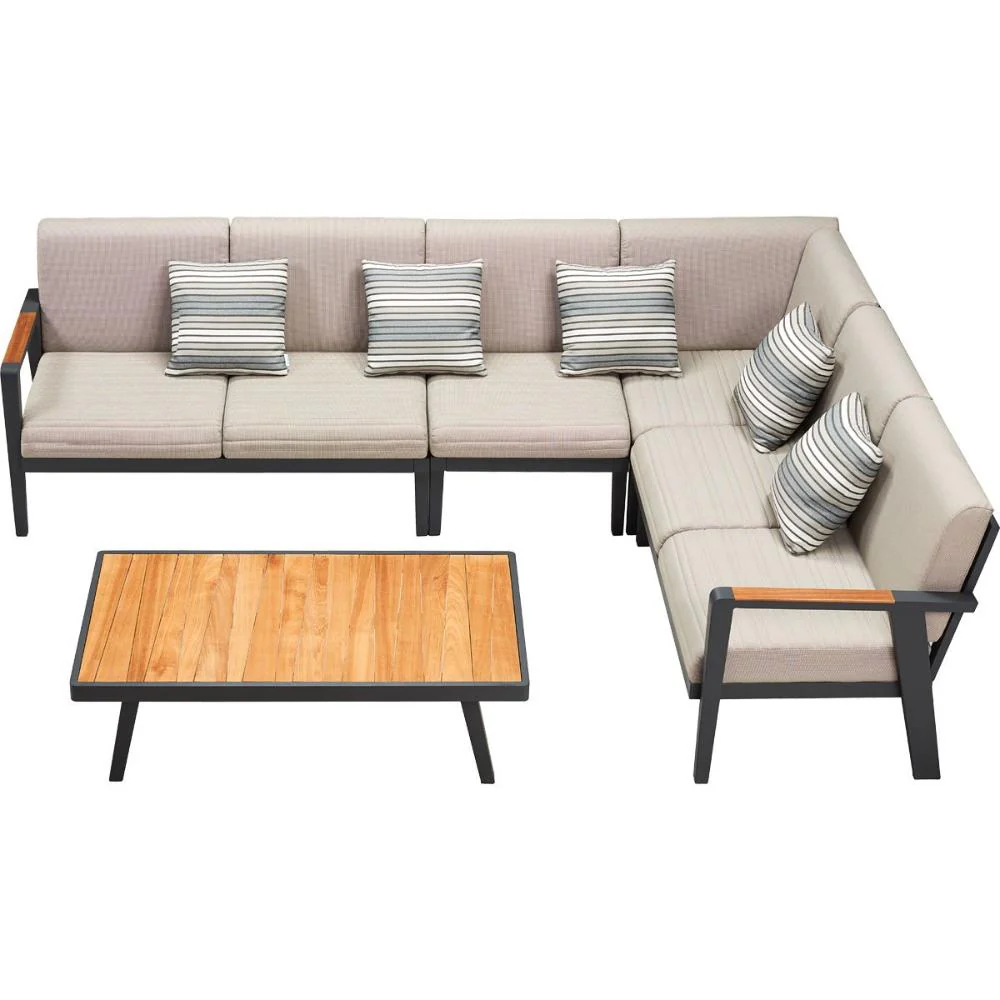 HiGold Emoti Corner Sofa Set - Black/Taupe