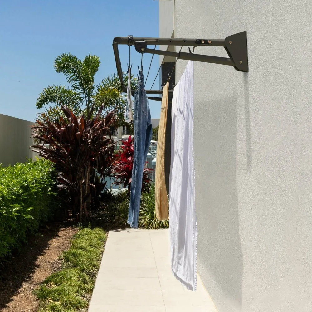 Hills Mini Folding Clothesline 140x68cm Dark Grey