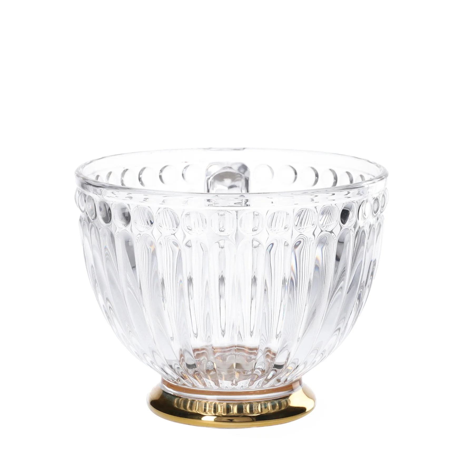 Homla Barrel Glass Cup 360ml - Transparent with Gold Base - Image 7