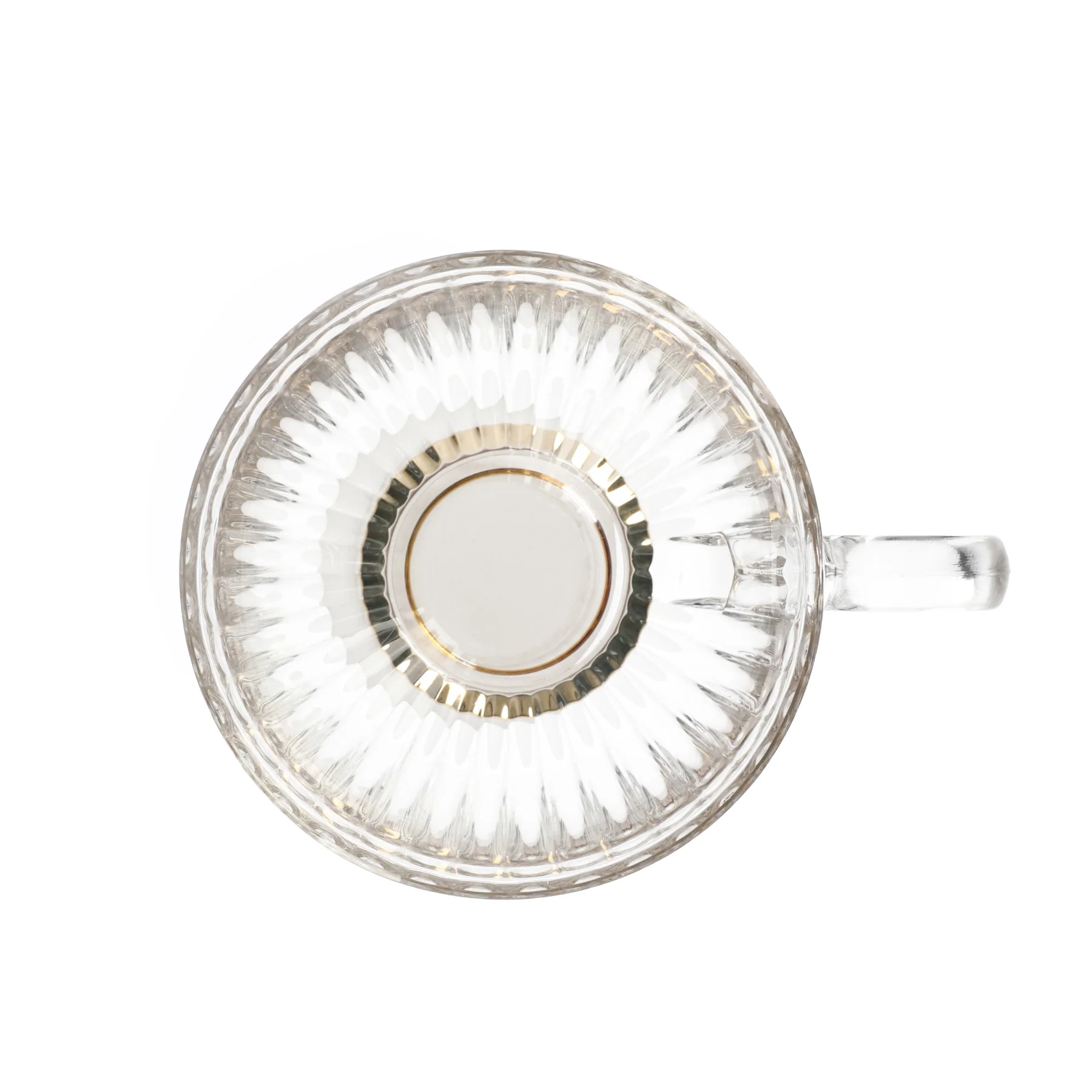 Homla Barrel Glass Cup 360ml - Transparent with Gold Base - Image 8