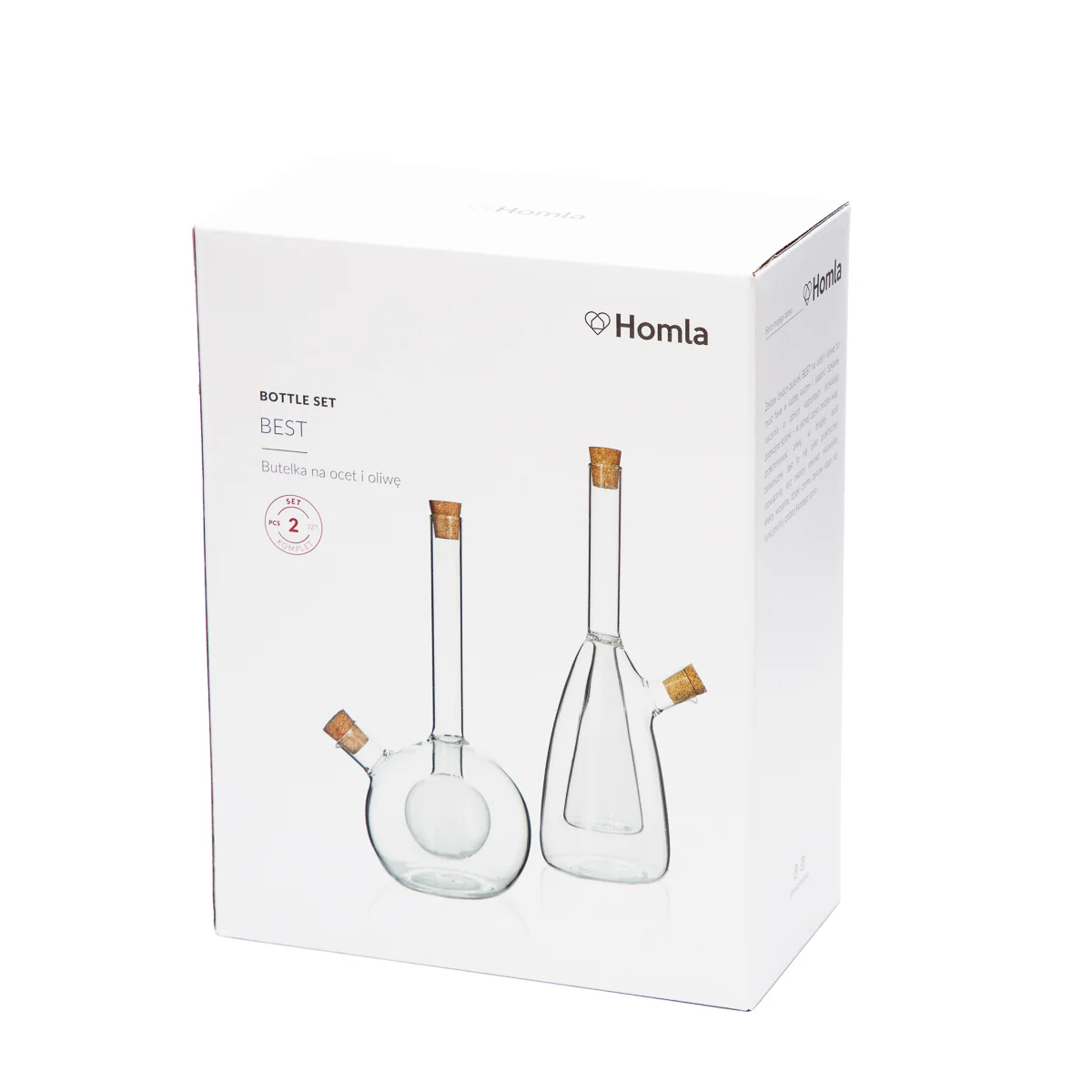 Homla Best Vinegar and Oil Bottle Set of 2 21cm - Transparent - Image 3