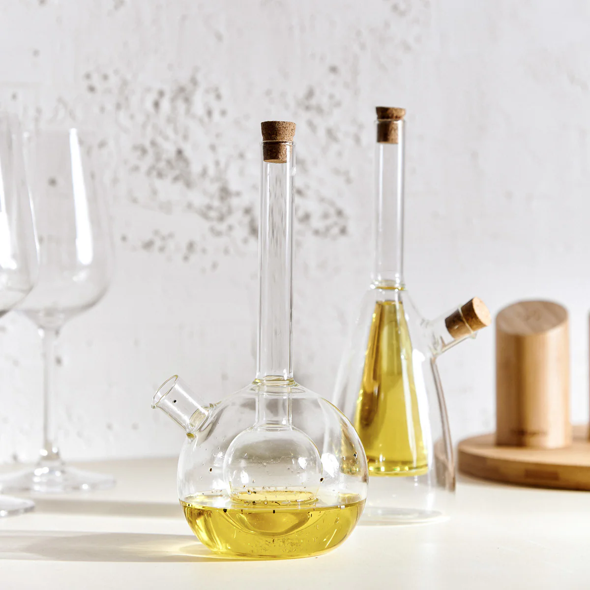 Homla Best Vinegar and Oil Bottle Set of 2 21cm - Transparent - Image 4