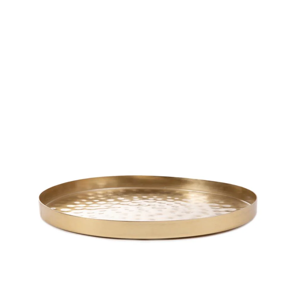 Homla Dritto Round Gold Decorative Tray 23x23x1,5cm