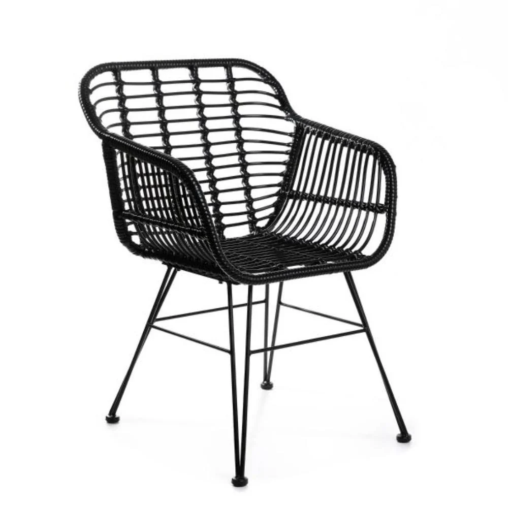Homla Jardin Braided Chair 57 x 62 x 81cm - Black