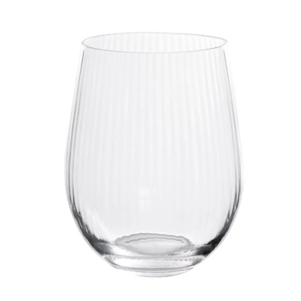 Homla Lynn Glass 550ml - Transparent/ Grooved