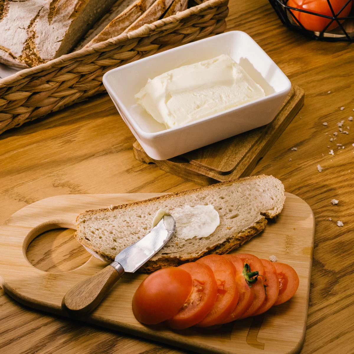Homla Mooka Butter Dish With Knife White 11X16 cm - Image 7