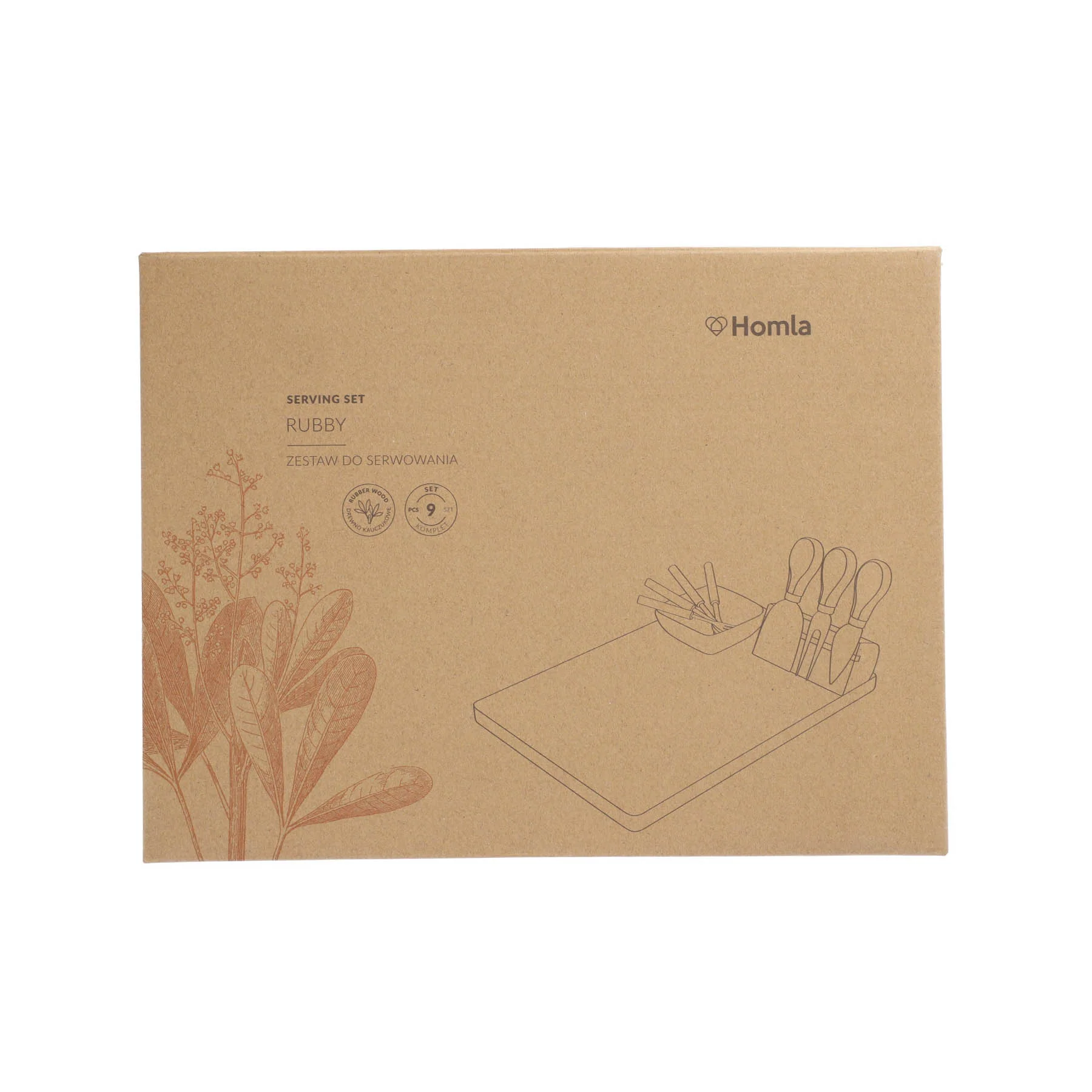 Homla Rubby Cheese Serving Set of 9 - Natural - Image 2