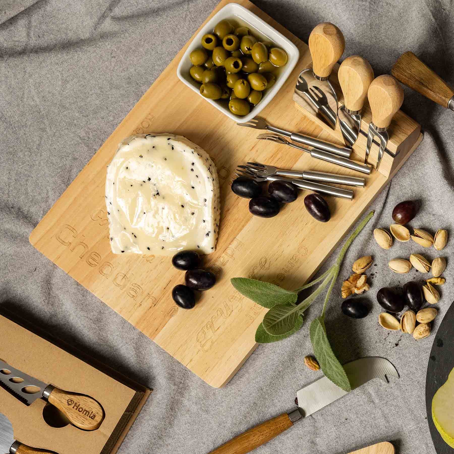 Homla Rubby Cheese Serving Set of 9 - Natural - Image 4