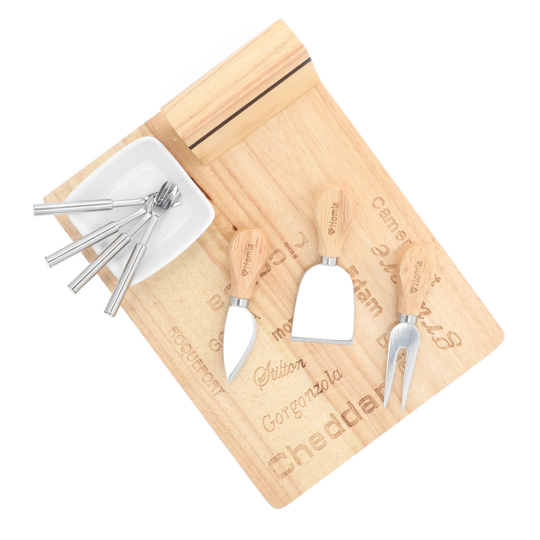 Homla Rubby Cheese Serving Set of 9 - Natural - Image 8