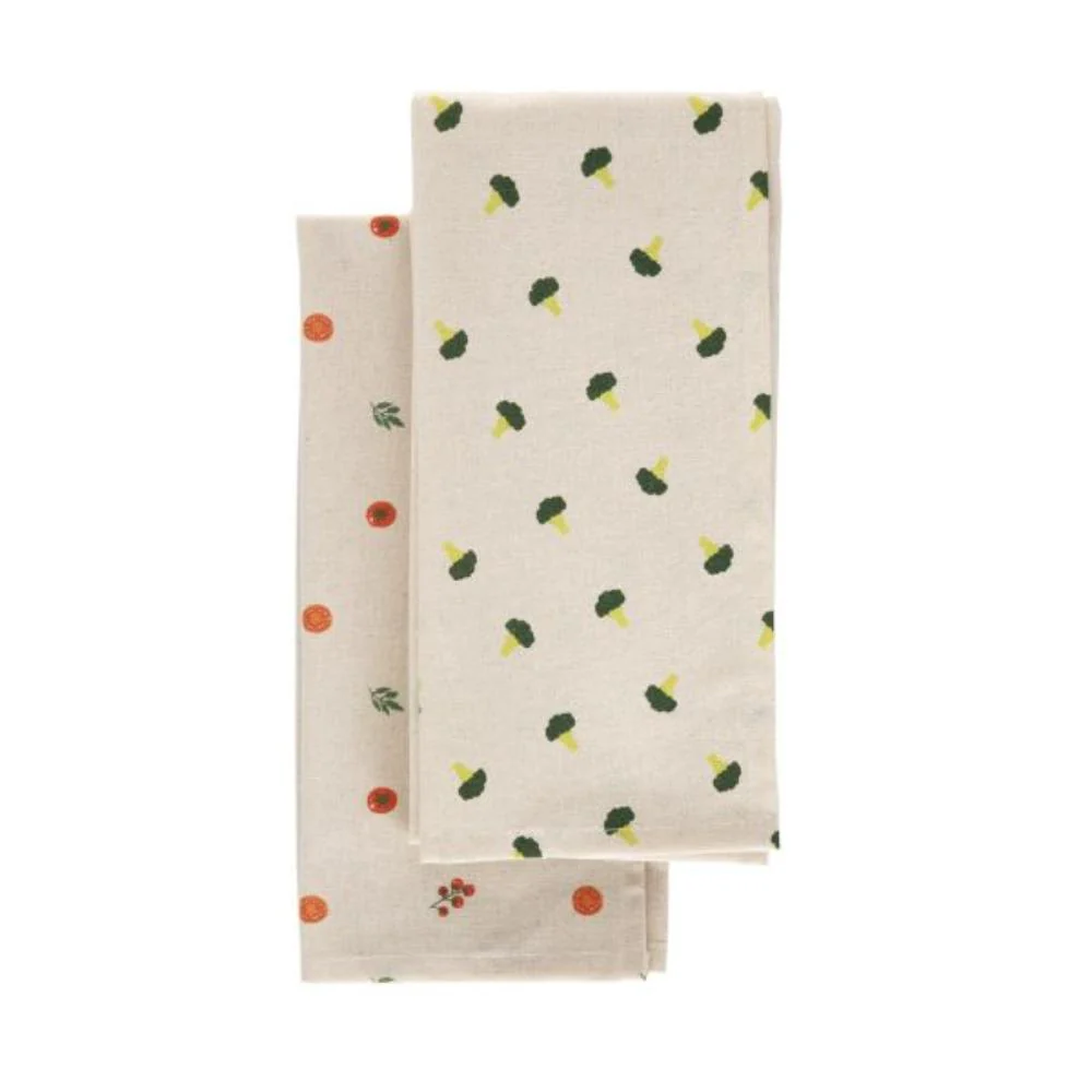 Homla Veggie Set of Kitchen Towels Multicolour 45x65 cm