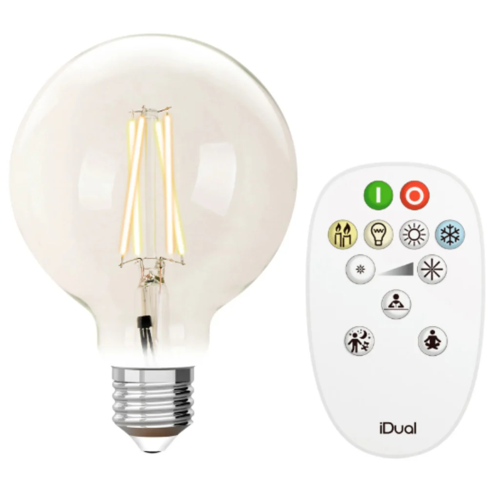 iDual Dimmable Bulb 9W E27 G95 with Remote Control