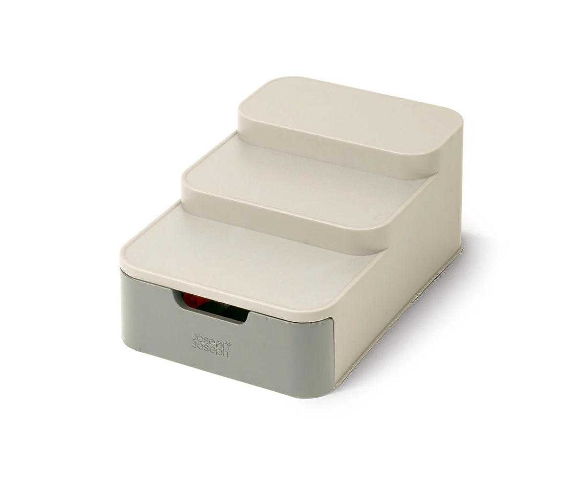 JJ DUO COMPACT TIERED CUPBOARD ORGANISER - GREY (AW20 - 85172)