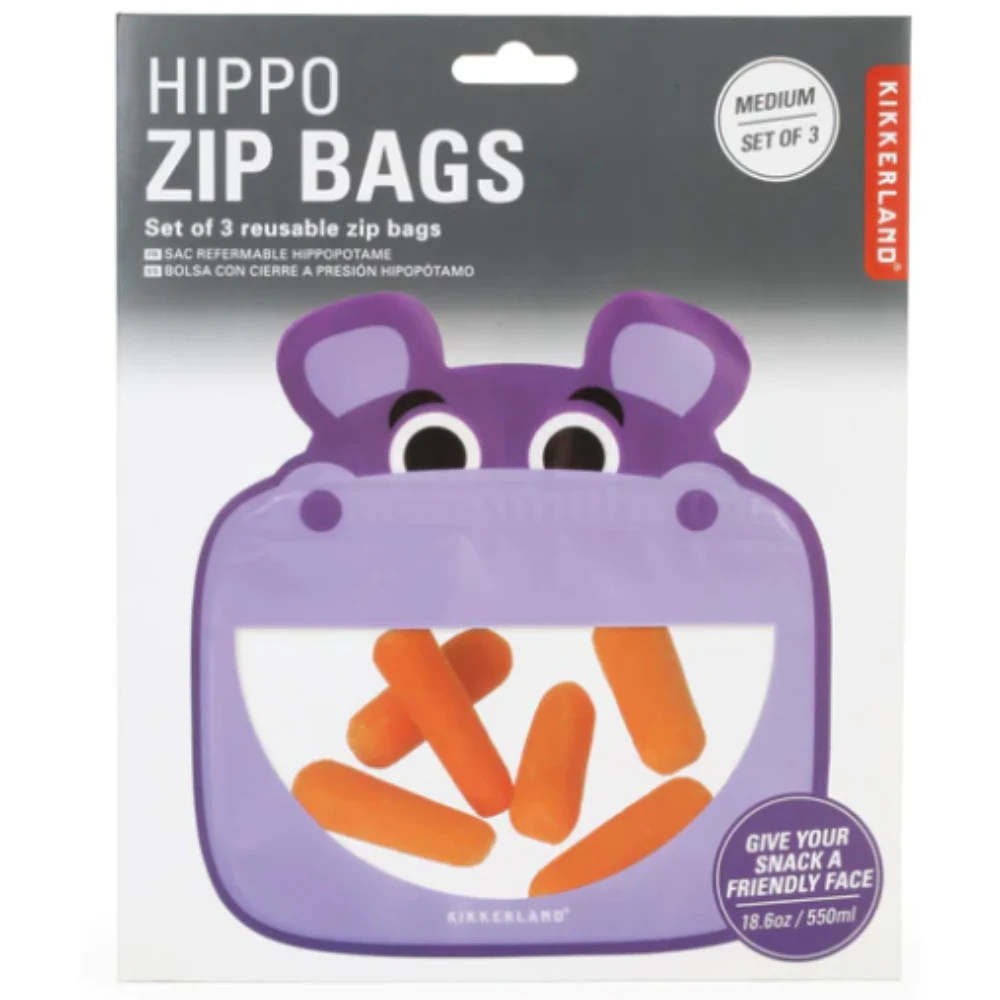 Kikkerland Zipper Bag - Hippo