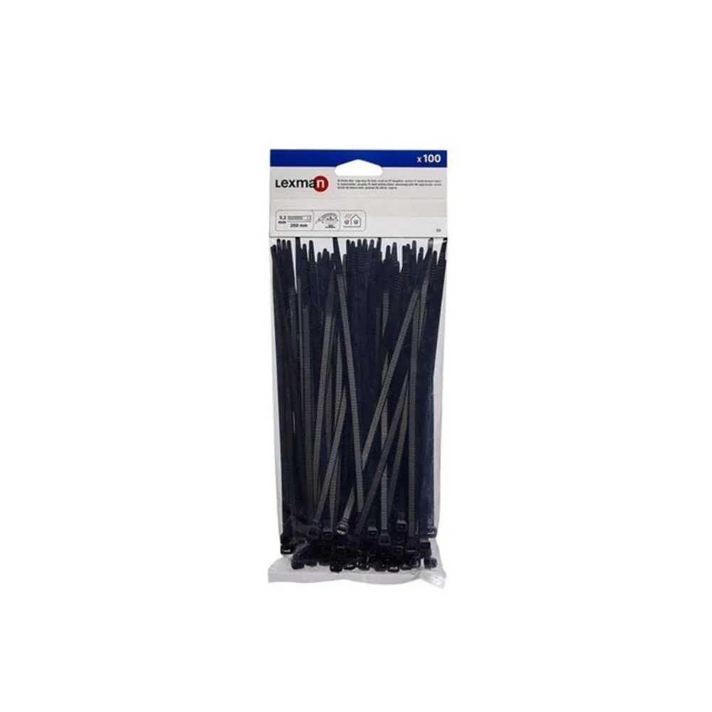 Lexman Cable Tie Pack of 100 Pieces 20cm x 0.52cm - Black