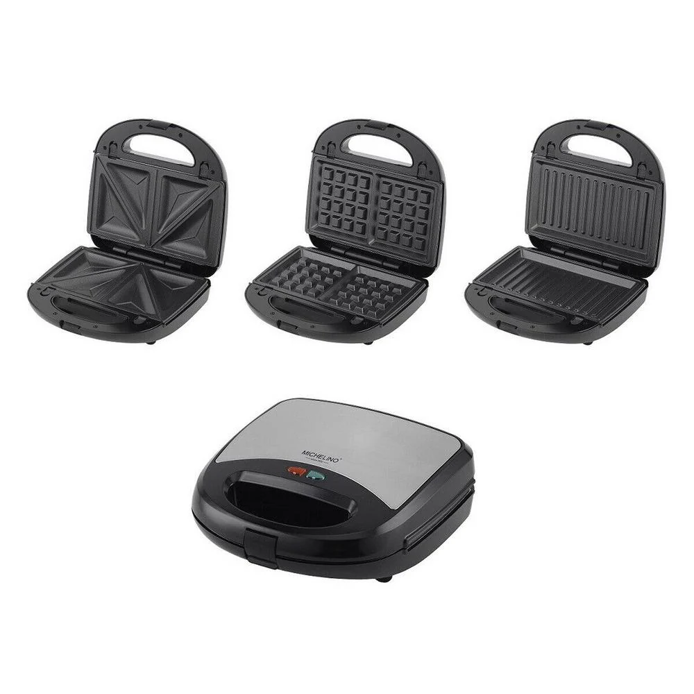 Michelino Sandwich Pan 3 in 1 750 Watts, Black