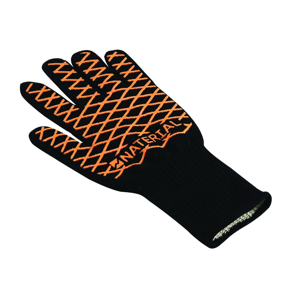 Naterial Bbq Gloves Black/Orange Silicone Grip. - Image 2