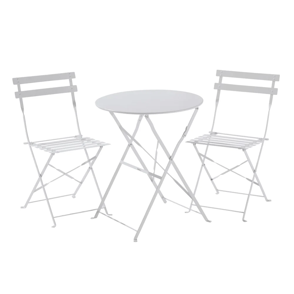 Naterial Flora II Origami Bistro Set With 2 Chairs - Cream D60cm - Image 2
