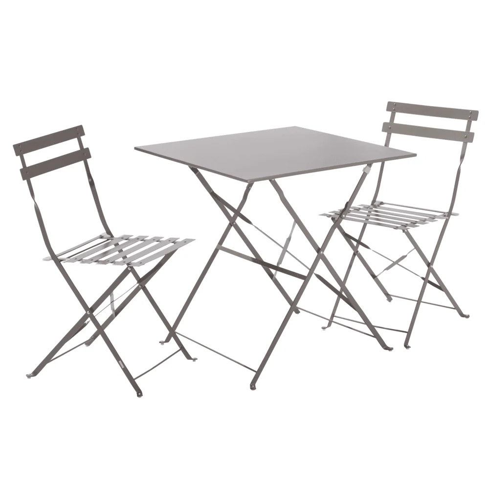 Naterial Flora II Origami Bistro Set With 2 Chairs - Dark Grey - Image 2