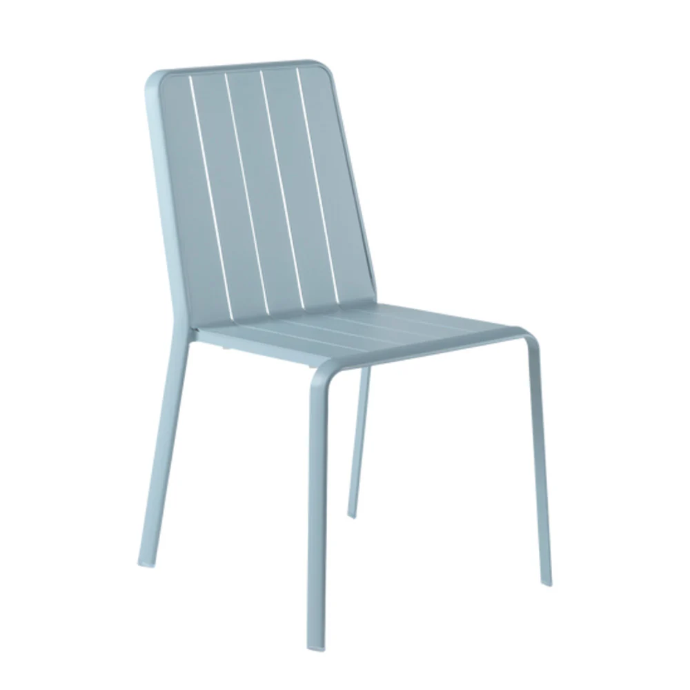 Naterial Idaho Dining Chair Aluminum Aqua Blue