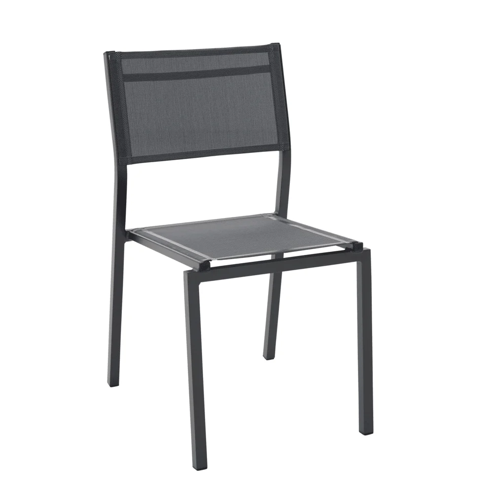 Naterial Lyra Beta Dining Chair Textilene 2x2 Dark Grey
